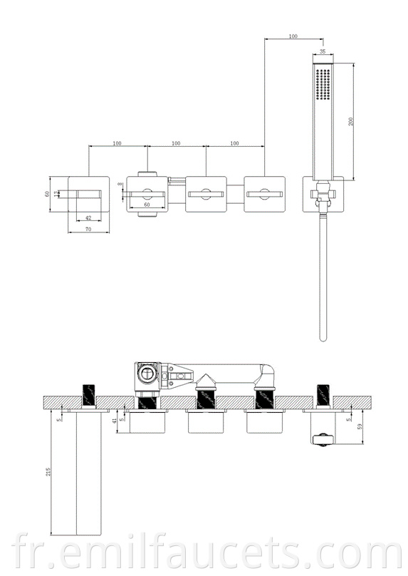 Rainfall shower faucet 